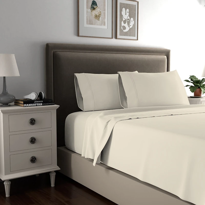 Color Sense Luxury Cotton Blend Quick-Drying Wrinkle-Resistant Sheet Set