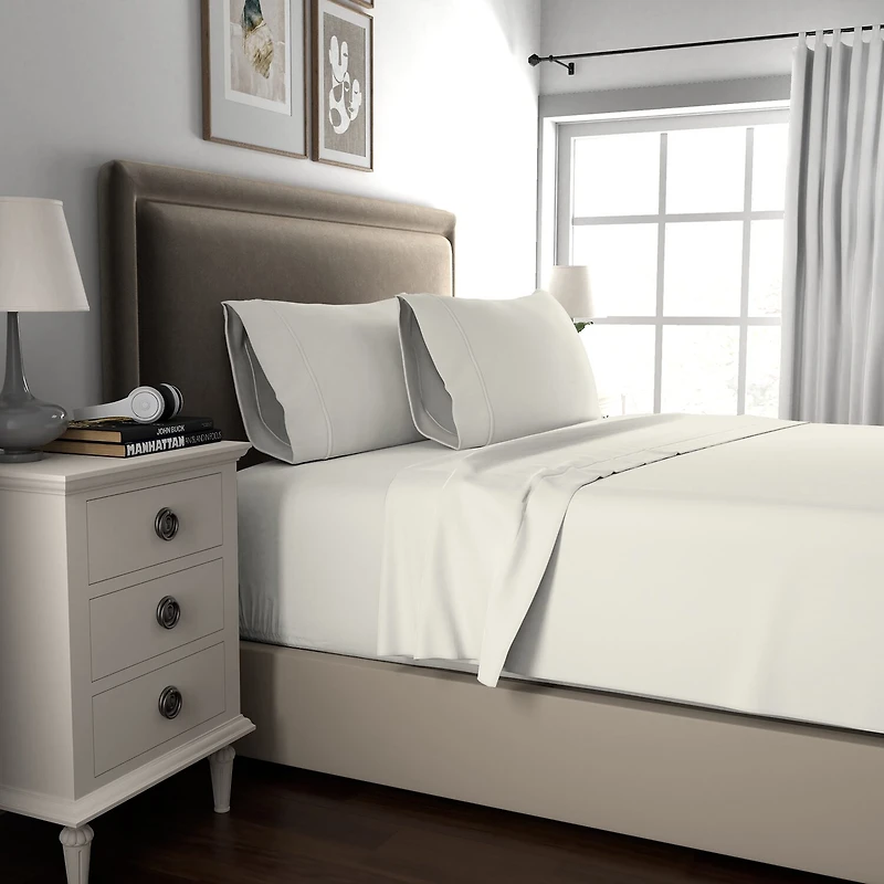 Color Sense Luxury Cotton Blend Quick-Drying Wrinkle-Resistant Sheet Set