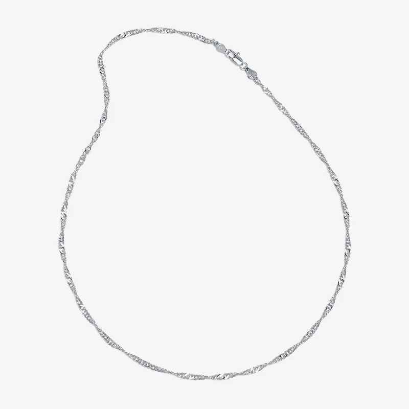 Silver Reflections Pure Over Brass 16-30" Chain Necklace