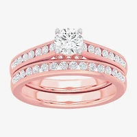 G-H / Si1-Si2) Womens / CT. T.W. Lab Grown White Diamond 14K Gold Round Side Stone Bridal Set
