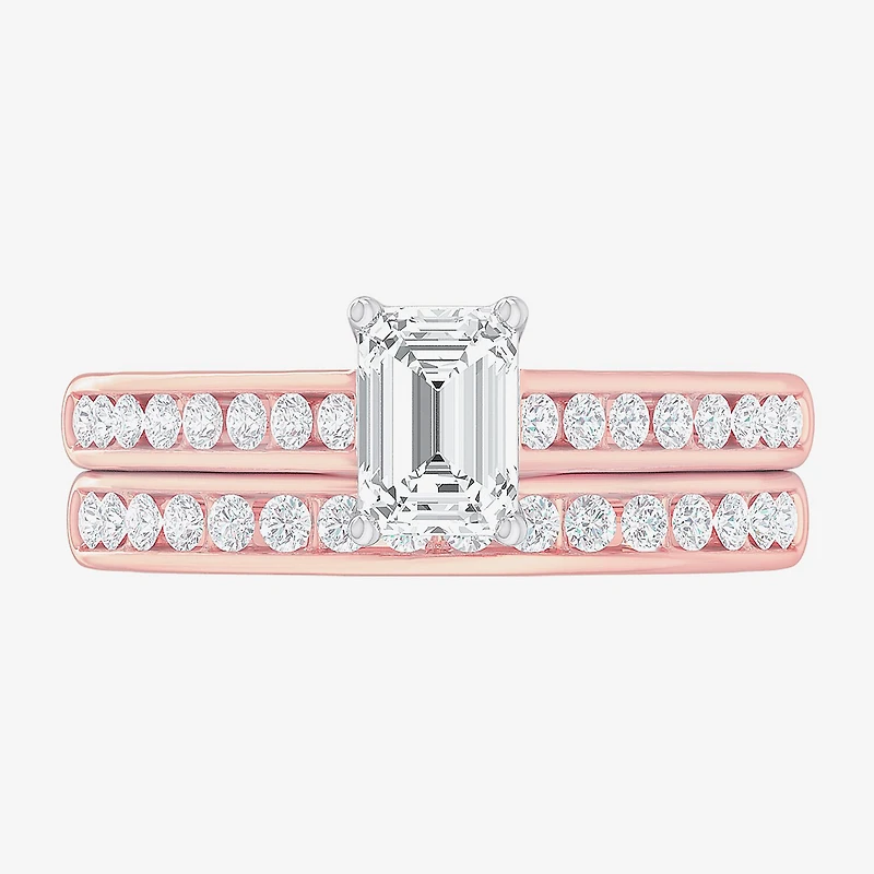 G-H / Si1-Si2) Womens / CT. T.W. Lab Grown White Diamond 14K Gold Side Stone Bridal Set