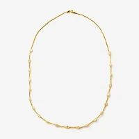 Made in Italy Womens White Cubic Zirconia 10K Gold 18 Inch Pendant Necklace