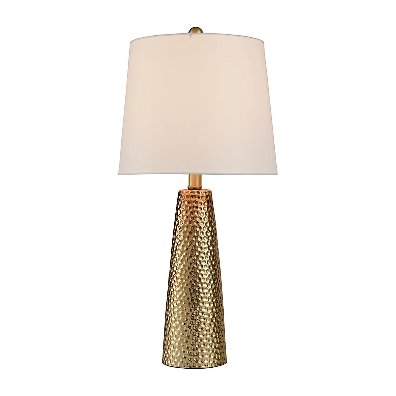 Stylecraft Christy Golden Copper With Brussels White Shade Ceramic Table Lamp