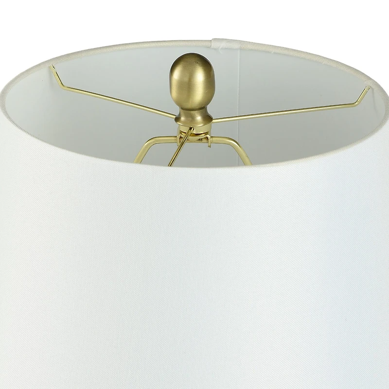 Stylecraft Christy Golden Copper With Brussels White Shade Ceramic Table Lamp