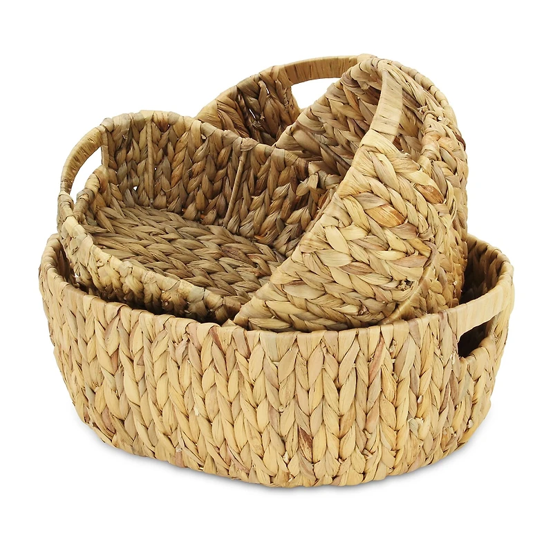 Oval Water-Hyancinth Baskets Set Of 4