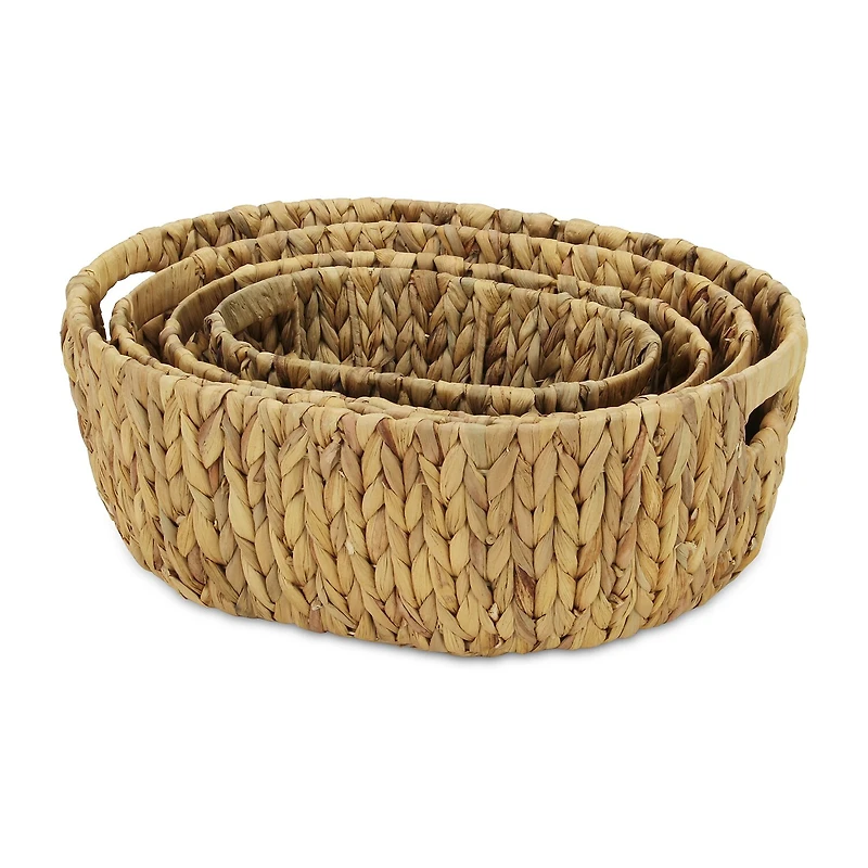 Oval Water-Hyancinth Baskets Set Of 4