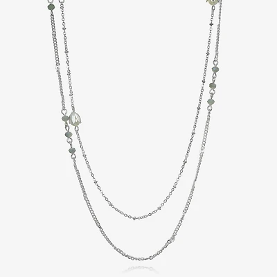 Bijoux Bar Delicates Silver Tone Womens 36 Inch Strand Necklace
