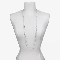 Bijoux Bar Delicates Silver Tone Womens 36 Inch Strand Necklace