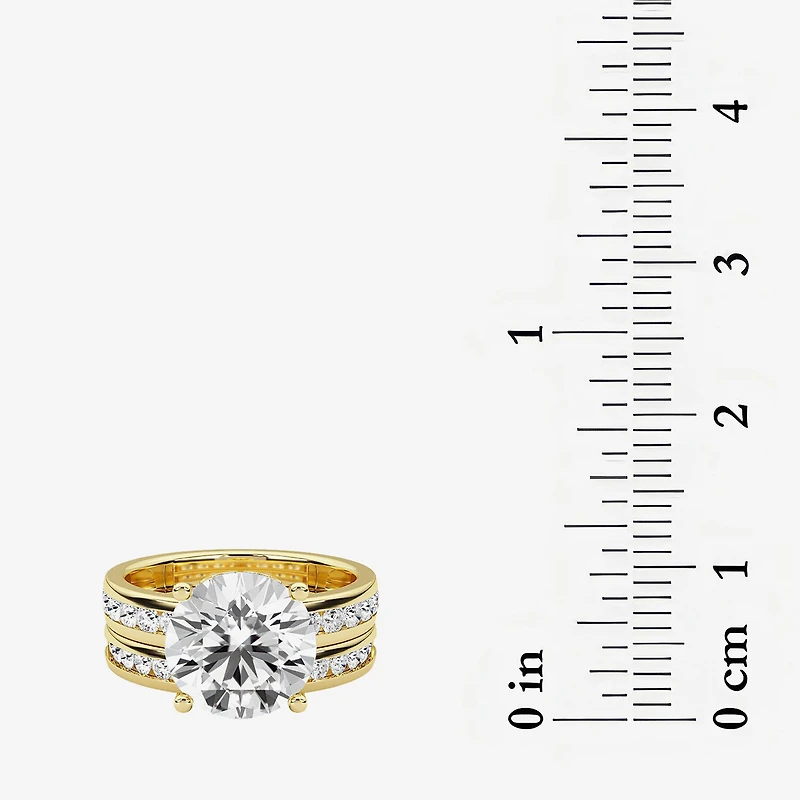 Grown Gorgeous Vs2, F Womens 4 1/4 CT. T.W. Lab White Diamond 14K Gold or Platinum Round Side Stone Bridal Set