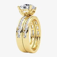 Grown Gorgeous Vs2, F Womens 4 1/4 CT. T.W. Lab White Diamond 14K Gold or Platinum Round Side Stone Bridal Set