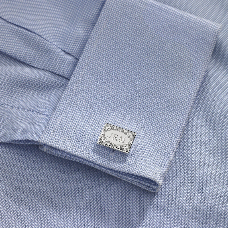 Personalized Plaid Pattern Cufflinks