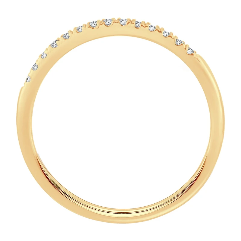Womens 1/ CT. T.W. Natural White Diamond 10K Gold Wedding Band