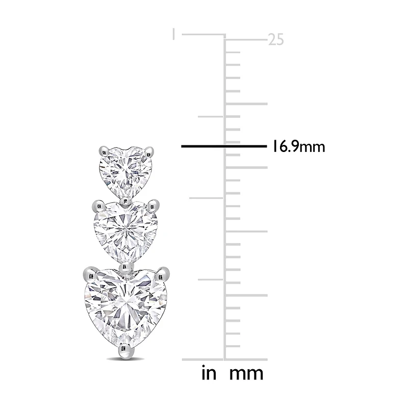 Womens 3 1/2 CT. T.W Lab Created White Moissanite Sterling Silver Drop Earrings