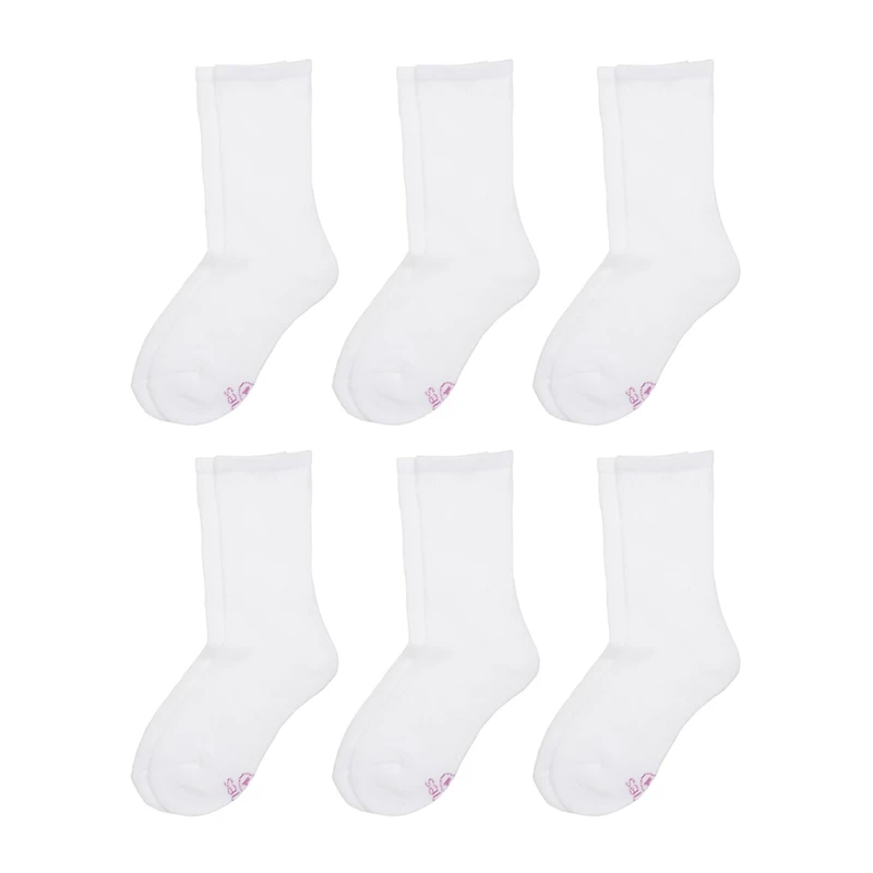 Hanes Ultimate Little & Big Girls 6 Pair Crew Socks