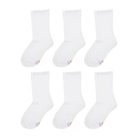 Hanes Ultimate Little & Big Girls 6 Pair Crew Socks