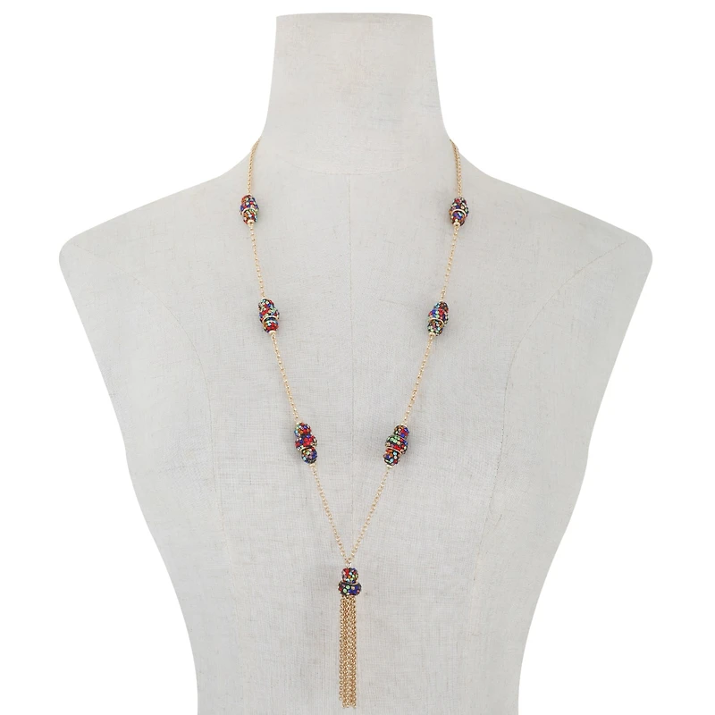 Monet Jewelry Womens Multi Color 31 Inch Pendant Necklace