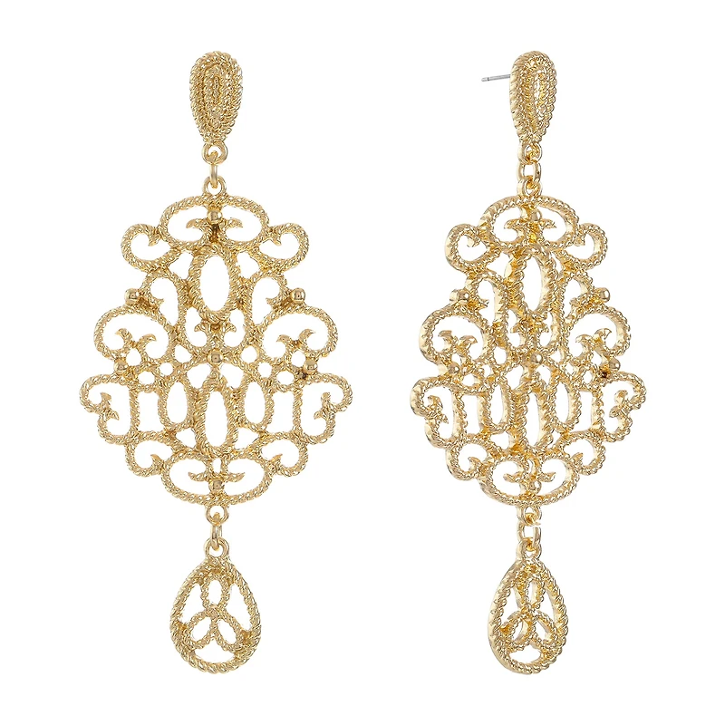 Monet Jewelry Gold Tone Womens Hypoallergenic Chandelier Earrings