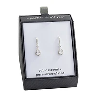 Sparkle Allure Womens Cubic Zirconia Pure Silver Over Brass Pear Drop Earrings