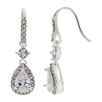 Sparkle Allure Womens Cubic Zirconia Pure Silver Over Brass Pear Drop Earrings