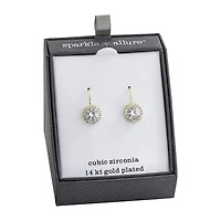 Sparkle Allure Womens Crystal 14K Gold Over Brass Round Drop Earrings