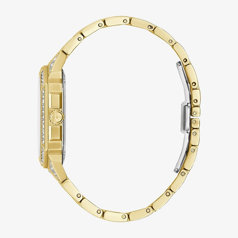 Bulova Crystal Octava Mens Crystal Accent Two Tone Stainless Steel Bracelet Watch 98a295