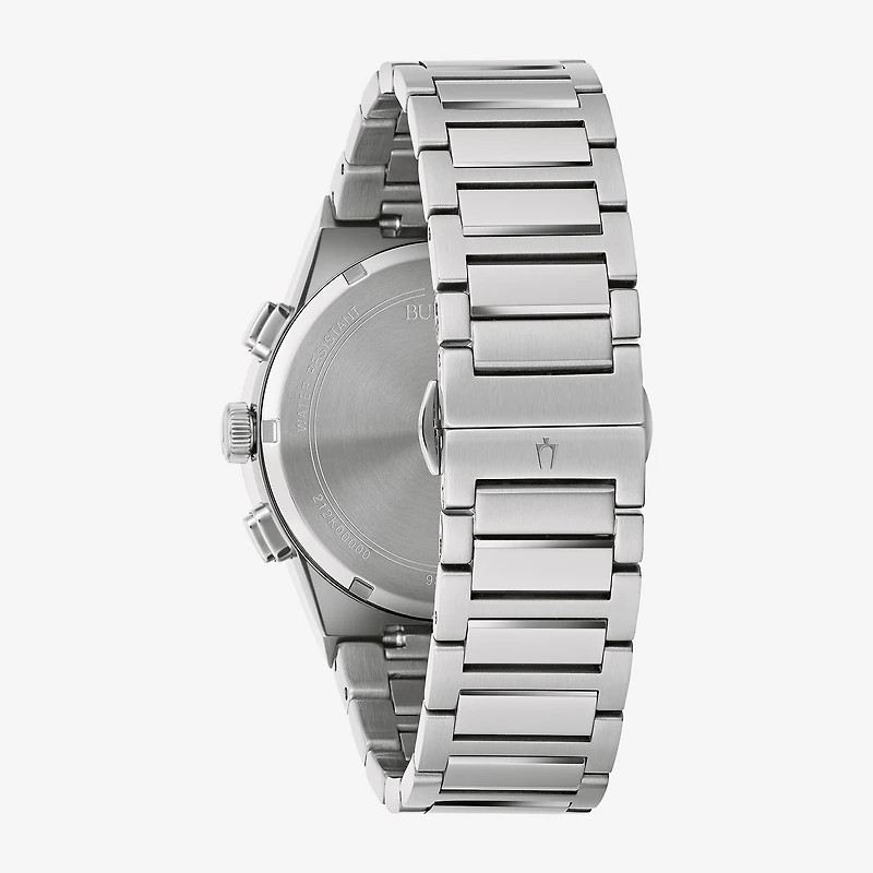 Bulova Modern Millennia Mens Chronograph Silver Tone Stainless Steel Bracelet Watch 96c149