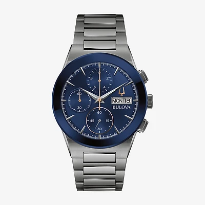 Bulova Modern Millennia Mens Chronograph Gray Stainless Steel Bracelet Watch 98c143