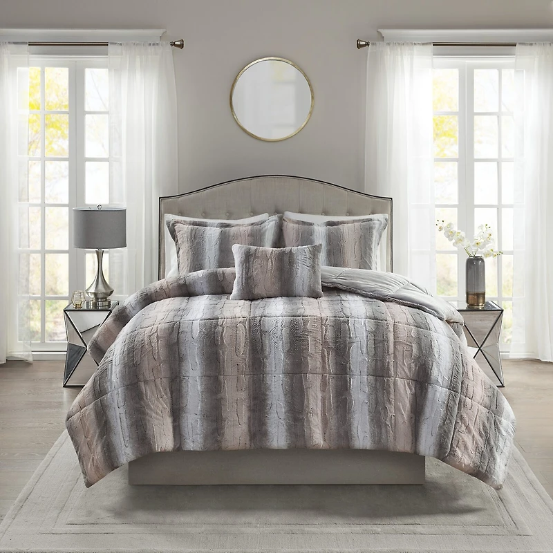 Madison Park Marselle 4-pc. Faux Fur Comforter Set