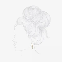 Sparkle Allure Womens Champagne Crystal 24K Gold Over Brass Drop Earrings