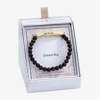 Sparkle Allure Empowerment Womens Red Garnet 14K Gold Over Brass Bar Beaded Bracelet