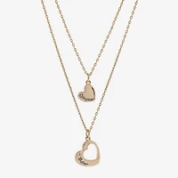 Sparkle Allure Womens Cubic Zirconia 18K Rose Gold Over Brass Heart 2-pc. Necklace Set