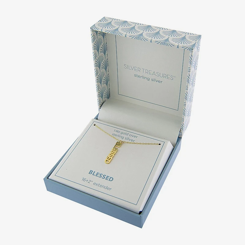 Silver Treasures Blessed Womens 14K Gold Over Silver 16 Inch Pendant Necklace