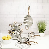 BergHOFF Ouro Stainless Steel 11-pc. Cookware Set