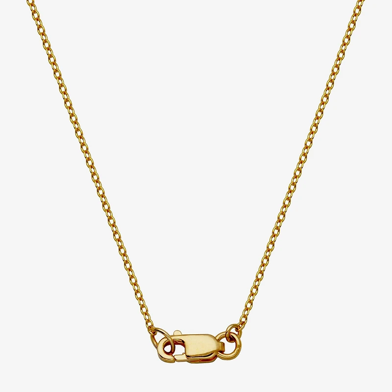 18K Gold Over Sterling Silver Marquise Cubic Zirconia Leaf 18" Necklace