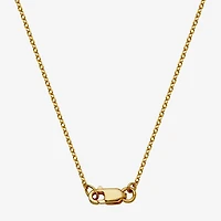18K Gold Over Sterling Silver Marquise Cubic Zirconia Leaf 18" Necklace
