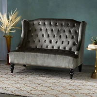 Leora Curved Slope-Arm Upholstered Loveseat