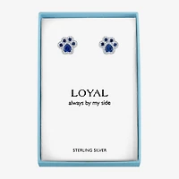Lab Created Blue Sapphire Sterling Silver 4mm Stud Earrings