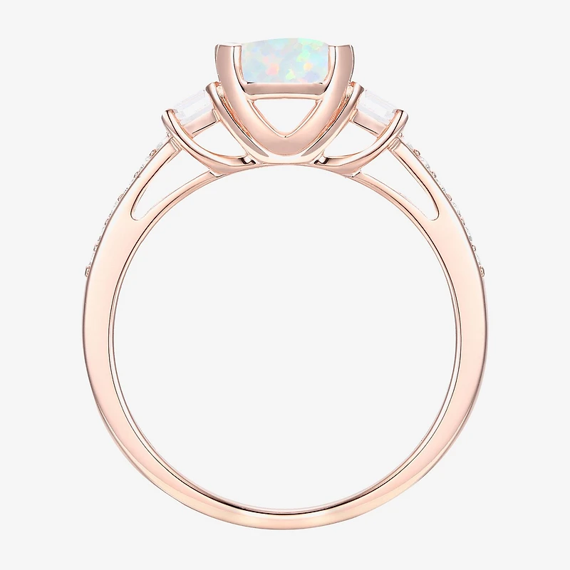 Womens Gemstone 14K Gold Over Silver Halo Delicate Cocktail Ring