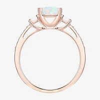 Womens Gemstone 14K Gold Over Silver Halo Delicate Cocktail Ring