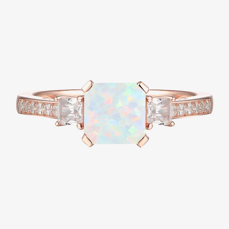 Womens Gemstone 14K Gold Over Silver Halo Delicate Cocktail Ring