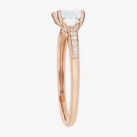 Womens Gemstone 14K Gold Over Silver Halo Delicate Cocktail Ring