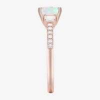 Womens Gemstone 14K Gold Over Silver Halo Delicate Cocktail Ring