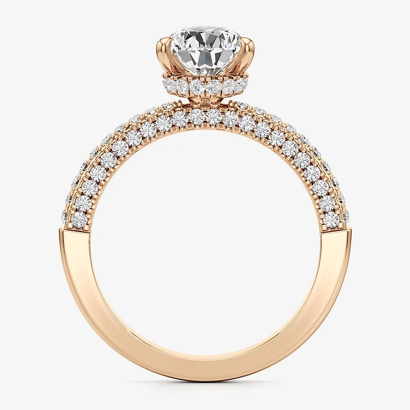 (F / Si2) Womens 2 CT. T.W. Lab Grown White Diamond 10K Gold Pear Side Stone Engagement Ring