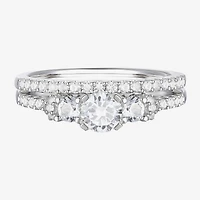 Love Lives Forever (G-H / Vs2-Si1) Womens 1 CT. T.W. Lab Grown White Diamond 10K Gold Round Side Stone 3-Stone Bridal Set