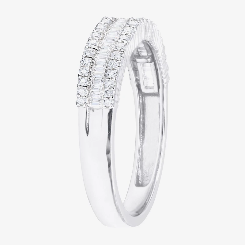 (G-H / Vs2-Si1) Womens 1/2 CT. T.W. Lab Grown White Diamond 10K Gold Anniversary Band