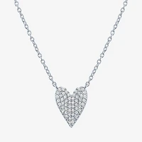Diamond Addiction (G-H / Si2-I1) Womens 1/6 CT. T.W. Lab Grown White Diamond Sterling Silver Heart 16 Inch Pendant Necklace