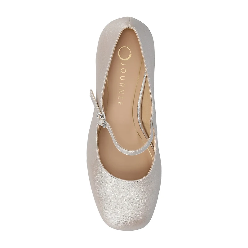 Journee Collection Okenna Womens Square Closed Toe Block Heel Pumps