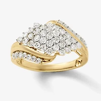 Womens 1 CT.T.W. Lab-Grown Diamond 10K Gold Cocktail Ring