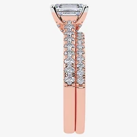 (H-I / Si2-I1) Womens 1 1/2 CT. T.W. Lab Grown White Diamond 10K Gold Side Stone Bridal Set