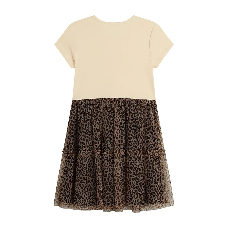 Knit Works Little & Big Kid Girls Drop Shoulder Leopard 2-pc. Dress Set